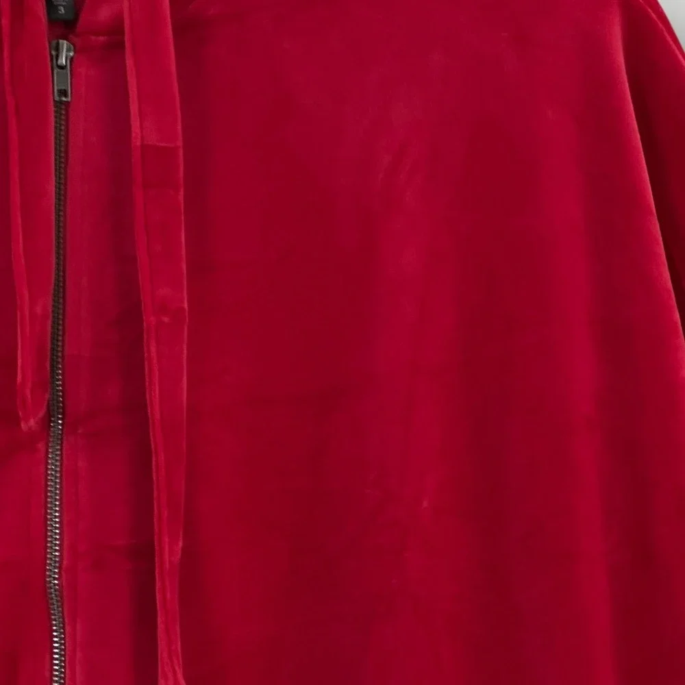 Torrid Sleep‎ Hoodie Womens 3X Red Velour Zip Up Sweatshirt Loungewear Plus